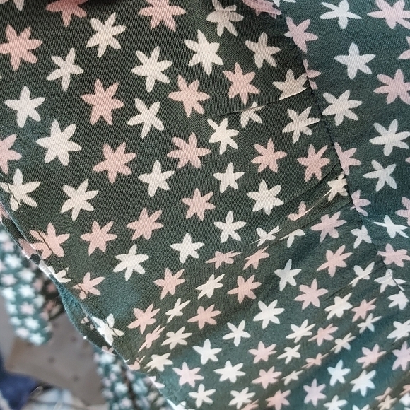 Boden size 6 sage green with white and light pink starfish/stars jersey dress - Picture 10 of 14